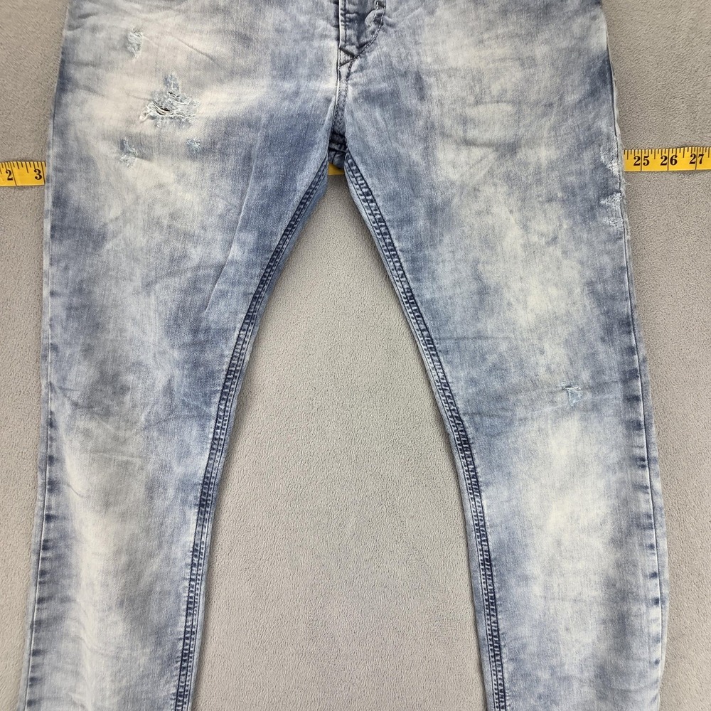 Diesel Jeans Mens 30x32 Blue Thavar-NE Slim Skinny Stretch Acid Wash 0609M - Picture 9 of 16